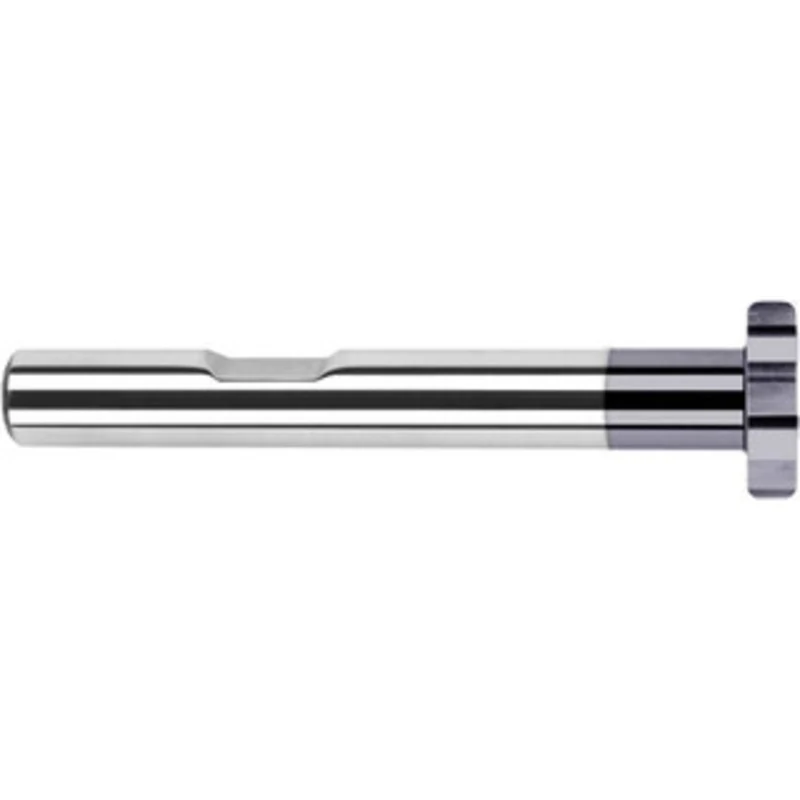Harvey Tool 1-1/2 Cut Diam, 1/2 Cut Width, 3/4 Shank, Straight-Tooth Woodruff Keyseat Cutter Brazed Solid Carbide, Al...